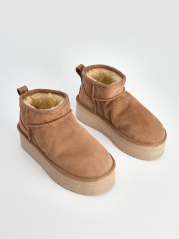 trendyol Leren winterboots lichtbruin