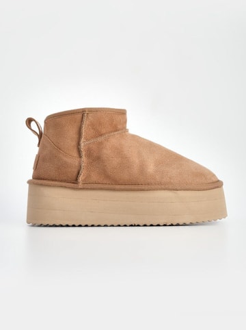 trendyol Leren winterboots lichtbruin