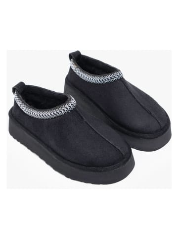 trendyol Leren pantoffels zwart