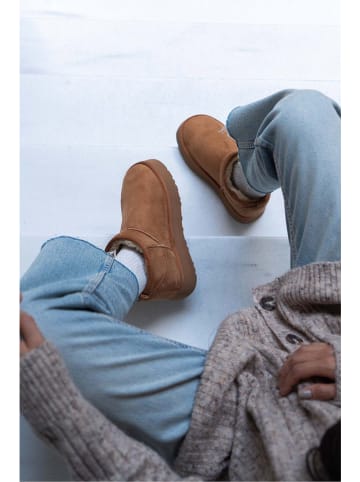 trendyol Leren enkelboots lichtbruin