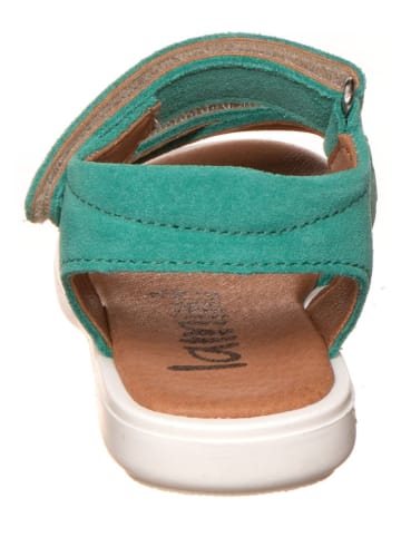 lamino Leren sandalen turquoise