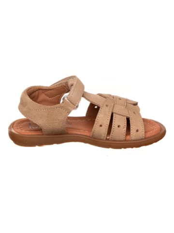 lamino Leren sandalen beige