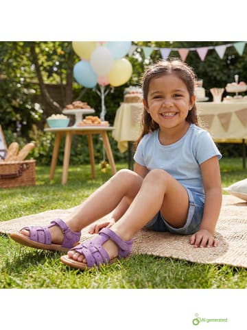 lamino Leder-Sandalen in Lila