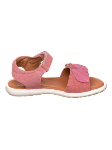 lamino Leren sandalen lichtroze