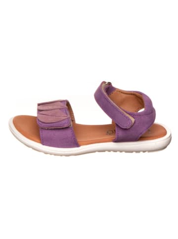 lamino Leren sandalen paars