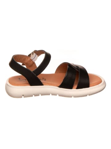 lamino Leren sandalen zwart