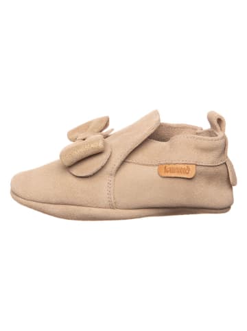 lamino Leder-Krabbelschuhe in Beige