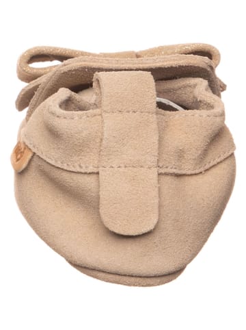 lamino Leder-Krabbelschuhe in Beige