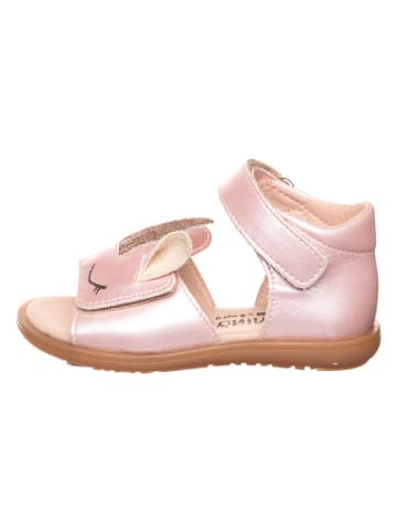 lamino Leren sandalen lichtroze