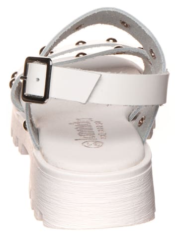 lamino Leren sandalen wit