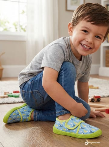 lamino Kapcie w kolorze błękitnym