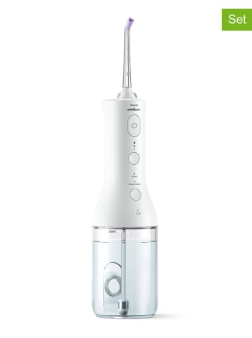 PHILIPS sonicare 6tlg. Set: Munddusche "Power Flosser 3000" in Weiß - 250 ml