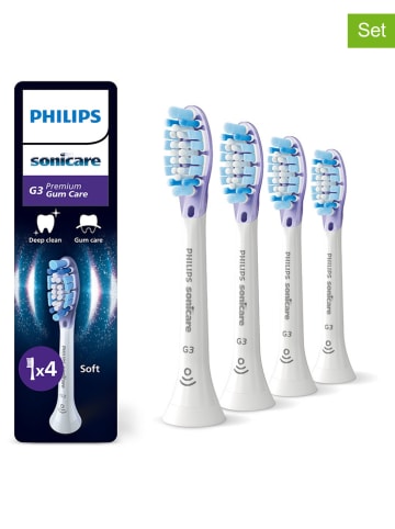 PHILIPS sonicare 4er-Set: Ersatz-Bürstenköpfe "Premium Gum Care" in Weiß