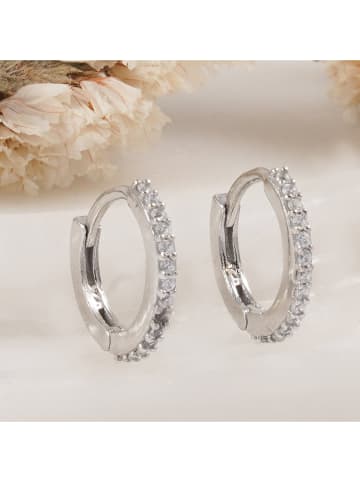 Heliophilia Silber-Creolen mit Edelsteinen