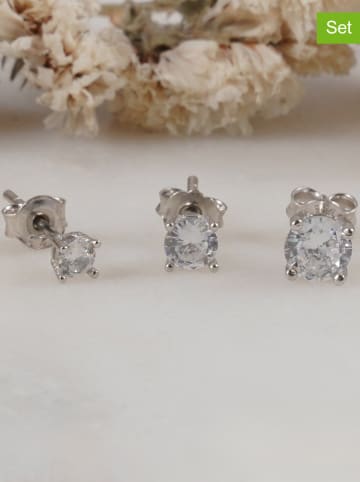 Heliophilia 3er-Set: Silber-Ohrstecker