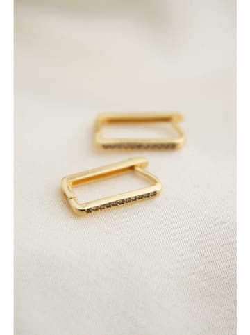 Heliophilia Pozłacane kolczyki-kreole z cyrkoniami