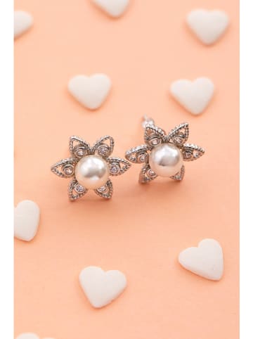 Heliophilia Srebrne kolczyki-wkrętki z cyrkoniami