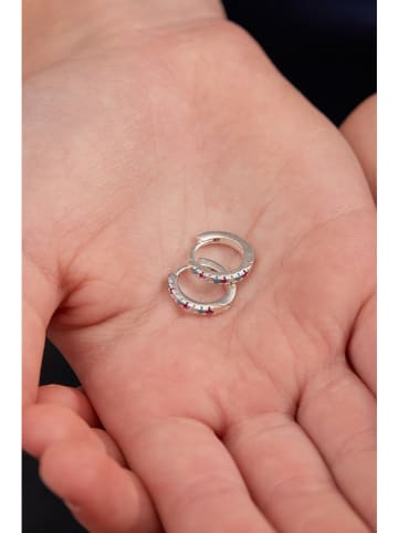 Heliophilia Zilveren creolen met edelstenen