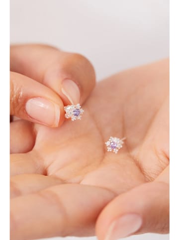 Heliophilia Srebrne kolczyki-wkrętki z cyrkoniami