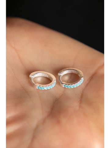 Heliophilia Silber-Creolen mit Edelsteinen