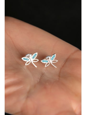 Heliophilia Srebrne kolczyki-wkrętki z cyrkoniami