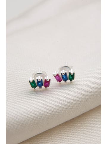 Heliophilia Srebrne kolczyki-wkrętki z cyrkoniami