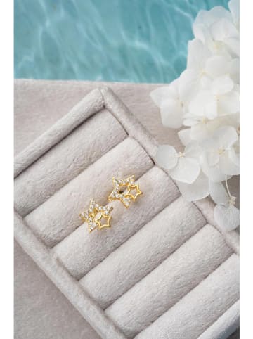 Heliophilia Vergulde oorstekers met edelstenen