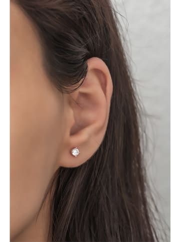 Heliophilia Srebrne kolczyki-wkrętki z cyrkoniami