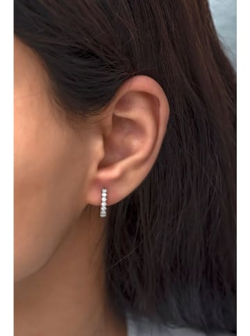 Heliophilia Silber-Creolen mit Edelsteinen