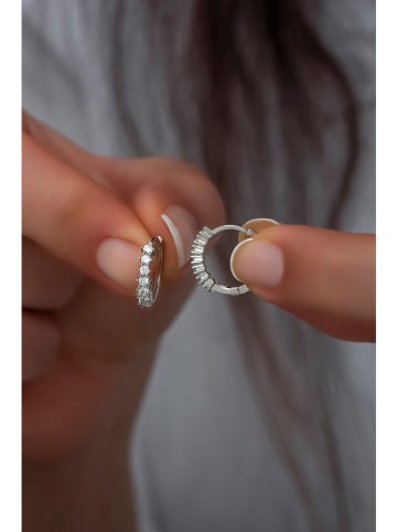 Heliophilia Silber-Creolen mit Edelsteinen