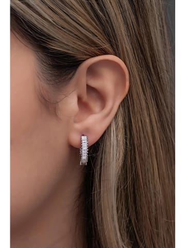 Heliophilia Silber-Creolen mit Edelsteinen