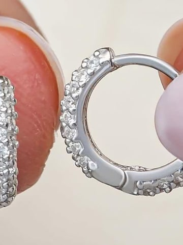 Heliophilia Silber-Creolen mit Edelsteinen