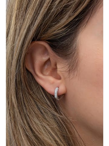 Heliophilia Srebrne kolczyki-kreole z cyrkoniami