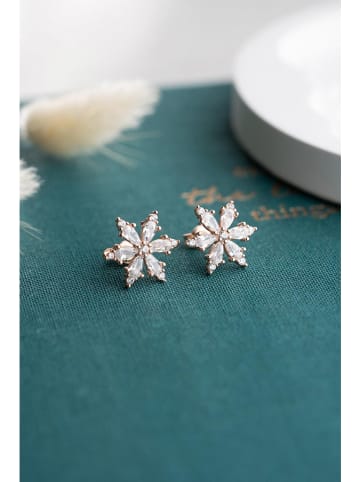 Heliophilia Rosévergold. Ohrstecker mit Edelsteinen