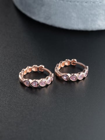 Heliophilia Rosévergulde creolen met edelstenen