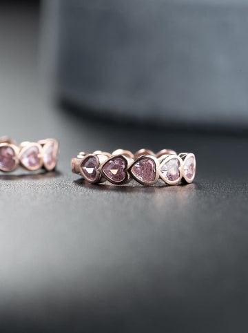 Heliophilia Rosévergold. Creolen mit Edelsteinen