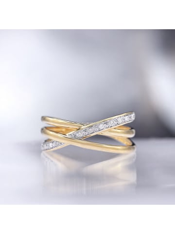 CARATELLI Gold-/ Weißgold-Ring "Intertwined love" mit Diamanten