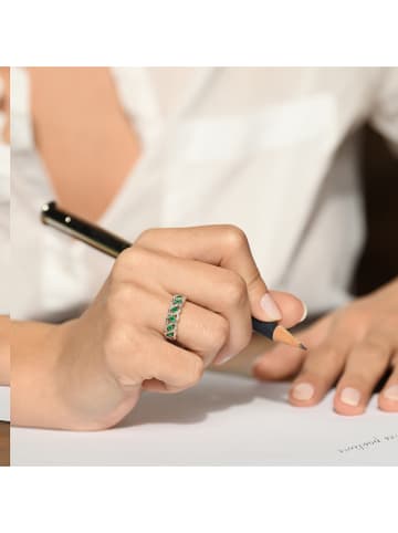 CARATELLI Gold-Ring "Green Tarlac" mit Diamanten
