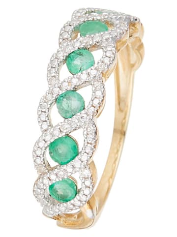 CARATELLI Gold-Ring "Green Tarlac" mit Diamanten