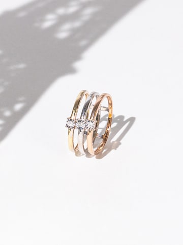 CARATELLI Gelb-/ Rosé-/ Weißgold-Ring "Bario" mit Diamanten