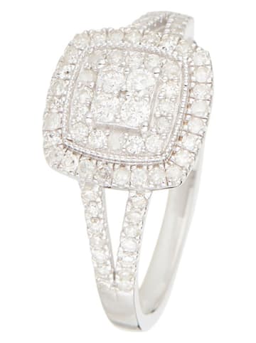 CARATELLI Weißgold-Ring "Newcastle" mit Diamanten