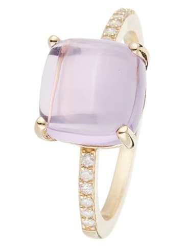 CARATELLI Gouden ring "Rose dragée" met diamanten