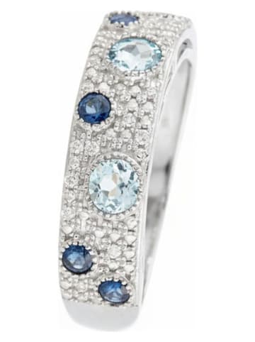 CARATELLI Weißgold-Ring "Majunga" mit Diamanten und Edelsteinen