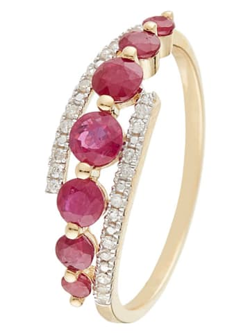 CARATELLI Gouden ring "Bran" met diamanten