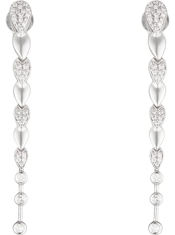 CARATELLI Witgouden oorstekers "Cascade" met diamanten