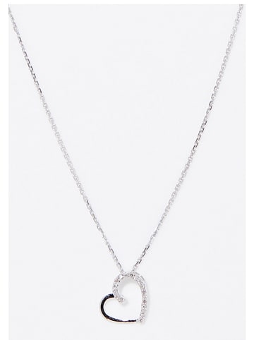 CARATELLI Weißgold-Anhänger "Coeur Précieux" mit Diamanten