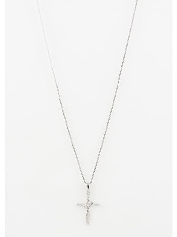 CARATELLI Weißgold-Anhänger "Ma croix torsadée" mit Diamanten