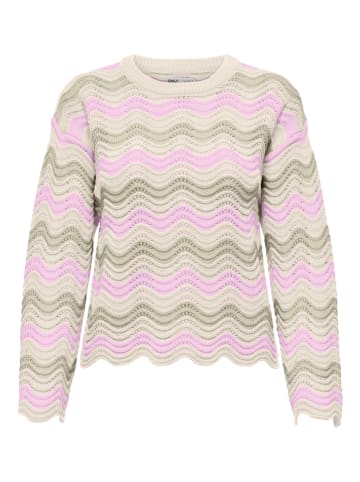 ONLY Pullover in Rosa/ Creme/ Khaki