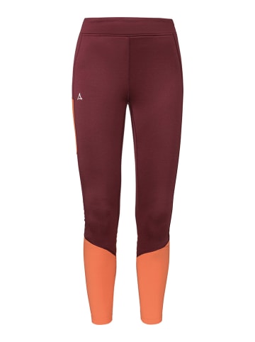 Schöffel Legginsy narciarskie "Rosskogel" w kolorze czerwono-pomarańczowym