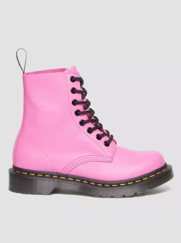 Dr. Martens Skórzane botki w kolorze różowym